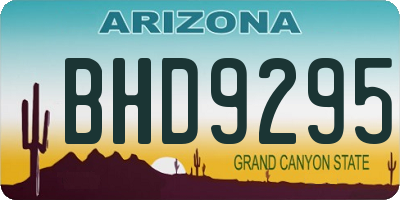 AZ license plate BHD9295