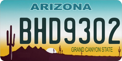 AZ license plate BHD9302