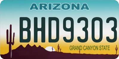 AZ license plate BHD9303