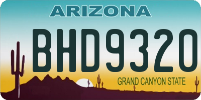 AZ license plate BHD9320
