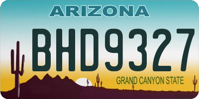 AZ license plate BHD9327