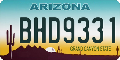 AZ license plate BHD9331