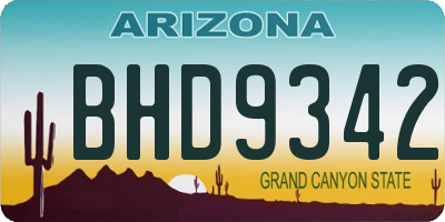 AZ license plate BHD9342