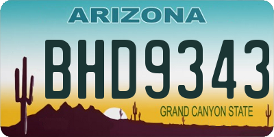 AZ license plate BHD9343