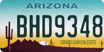 AZ license plate BHD9348