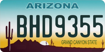 AZ license plate BHD9355