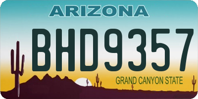 AZ license plate BHD9357