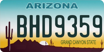AZ license plate BHD9359