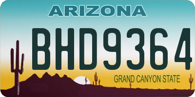 AZ license plate BHD9364