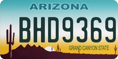 AZ license plate BHD9369