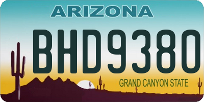 AZ license plate BHD9380