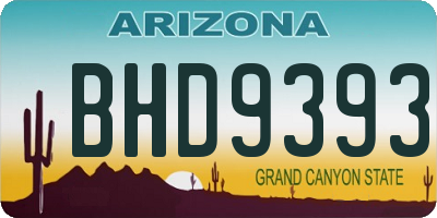 AZ license plate BHD9393