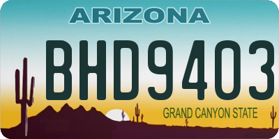 AZ license plate BHD9403
