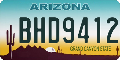 AZ license plate BHD9412