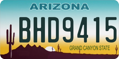 AZ license plate BHD9415