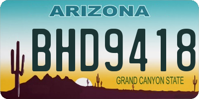 AZ license plate BHD9418