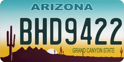 AZ license plate BHD9422