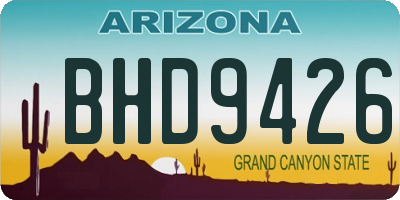 AZ license plate BHD9426