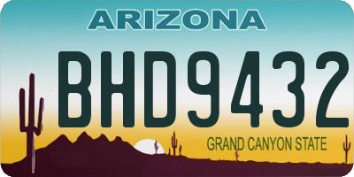 AZ license plate BHD9432