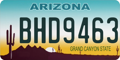 AZ license plate BHD9463