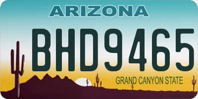 AZ license plate BHD9465