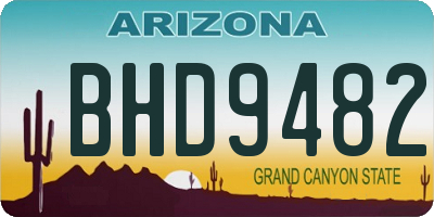 AZ license plate BHD9482