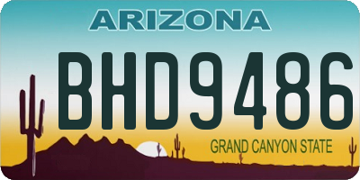 AZ license plate BHD9486