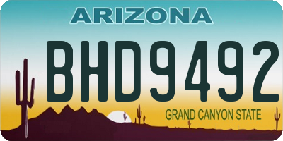 AZ license plate BHD9492