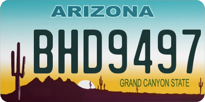 AZ license plate BHD9497