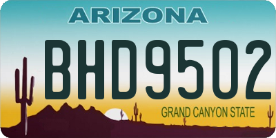 AZ license plate BHD9502