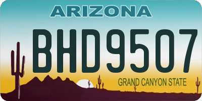 AZ license plate BHD9507