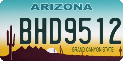 AZ license plate BHD9512