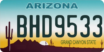 AZ license plate BHD9533