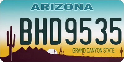 AZ license plate BHD9535
