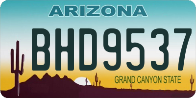 AZ license plate BHD9537