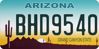 AZ license plate BHD9540