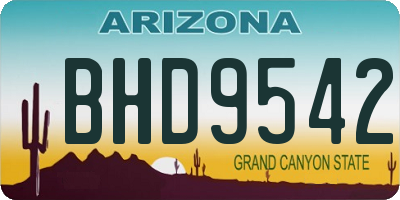 AZ license plate BHD9542