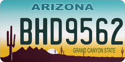 AZ license plate BHD9562