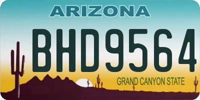 AZ license plate BHD9564