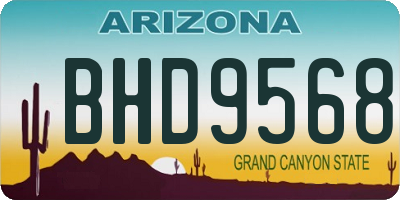 AZ license plate BHD9568