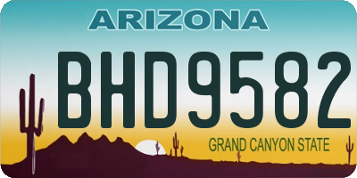 AZ license plate BHD9582