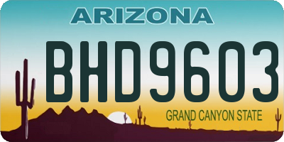AZ license plate BHD9603