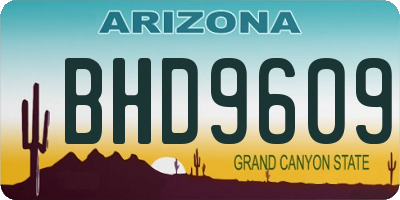 AZ license plate BHD9609