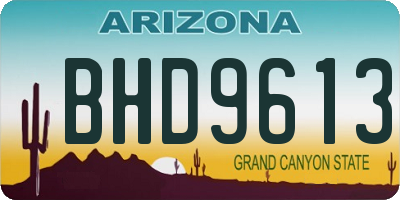 AZ license plate BHD9613