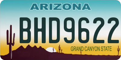 AZ license plate BHD9622
