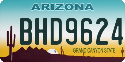 AZ license plate BHD9624