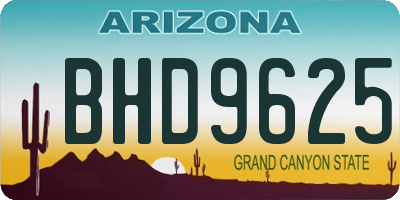 AZ license plate BHD9625