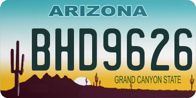 AZ license plate BHD9626