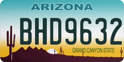 AZ license plate BHD9632