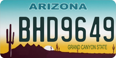 AZ license plate BHD9649